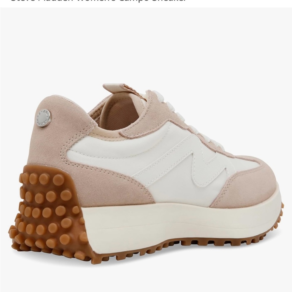 Steve Madden CAMPO Women's Beige and White Sneakers- Size 10. Gummy bottoms.